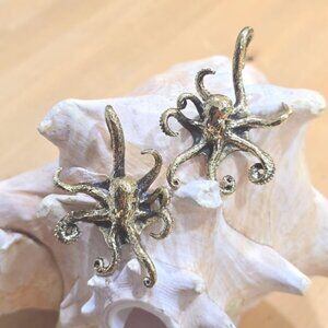 PAIR 6G brass Octopus ear weights hangers